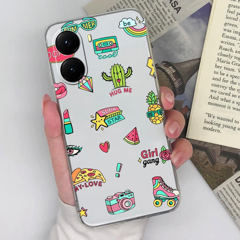 New Case For Xaimo 14T 15 Poco X7 X6 X5 X4 X3 M5 M6 M7 F4 Pro Plus Pretty Butterfly Flower Pattern Clear Silicone Protective Covers For Xiaomi Housing
