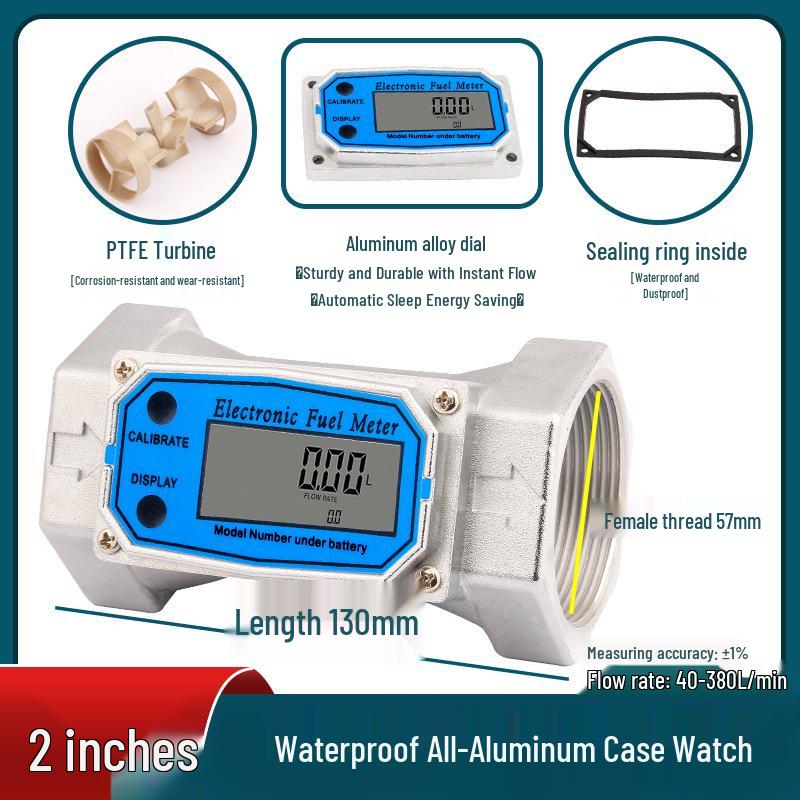 Aluminum Alloy Digital Flow Meter for Methanol, Diesel, Gasoline, Kerosene, Chemical Water – K24 Electronic Liquid Turbine Meter