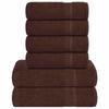 Set of 6 Brown Towels 360 G/m² 100% Cotton