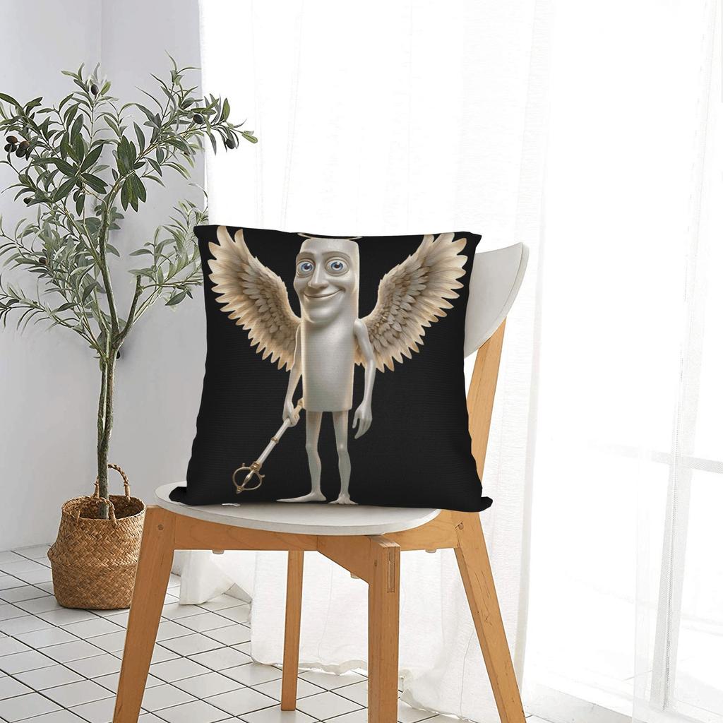Funny Tung Tung Tung Sahur Italian Brainrot Pillow Case Morden Pillow Cover Square Pillowcases For Sofa Bedroom Home Decor