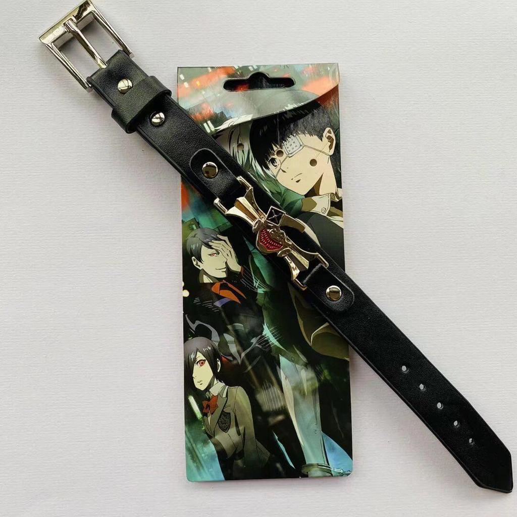 Anime Mix Faux Leather Bracelet: Attack on Titan, Naruto, Jujutsu Kaisen, Demon Slayer, Fairy Tail, Death Note.