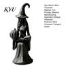 Unique Dark Aesthetic Decoration Pumpkin Witch Ornament, Halloween Gothic Style Tabletop Figurine, Retro Weighted Stable Base Ornament PLA Statue for
