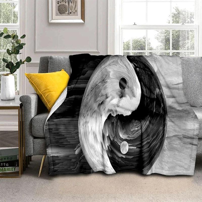 Chinese 3D Tai Chi Bagua Yin Yang  Blanket,Soft Throw Blanket for Home Bedroom Bed Sofa Picnic Travel Office Cover Blanket Kids