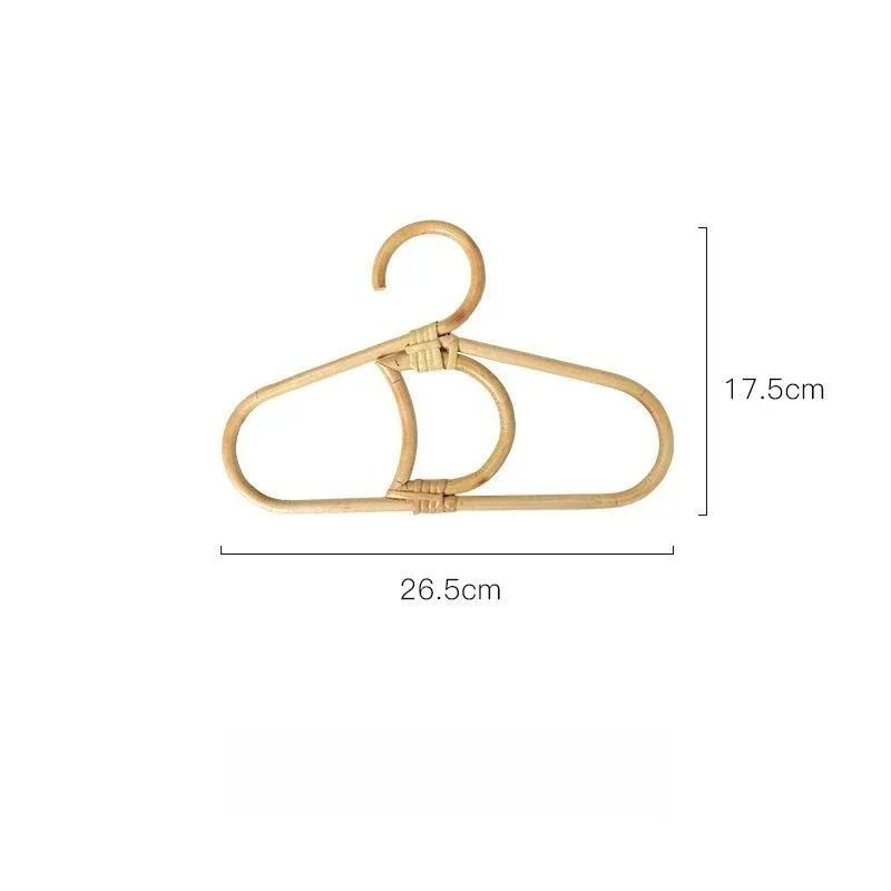 INS Rattan Hanger Kids Garments Organizer Rack Hat Hanging Hook Wall Hooks Kids Room Decor Hanger Rattan Children's Hanger