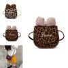 Cute Baby Crossbody Bag For Girls Pu Leather Leopard Pattern With Chain Strap For Daily Use