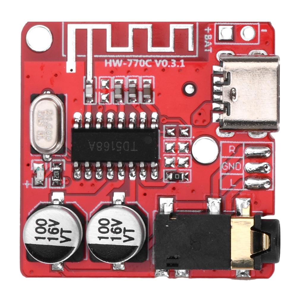Mini Bluetooth 5.1 Audio Decoding Module MP3 Audio Decoding Type-C 3W 3.5mm Interface Decoding Board for Home/Car Audio DIY