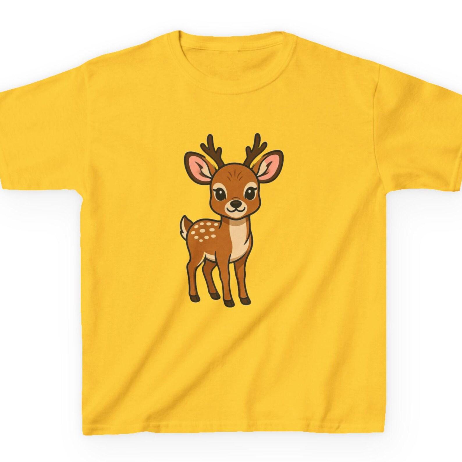 Baby Reindeer Kids T-Shirt | Woodland Forest Tee | Little Deer Graphic Kids Top | Cute Fawn Character Shirt | Nature Inspired 110