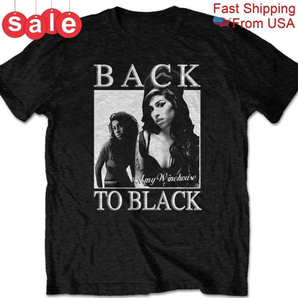 Новая футболка Amy Winehouse Back to Black Подарок для фанатов Унисекс S-5XL 1LU1261 Унисекс Футболка XXXXL