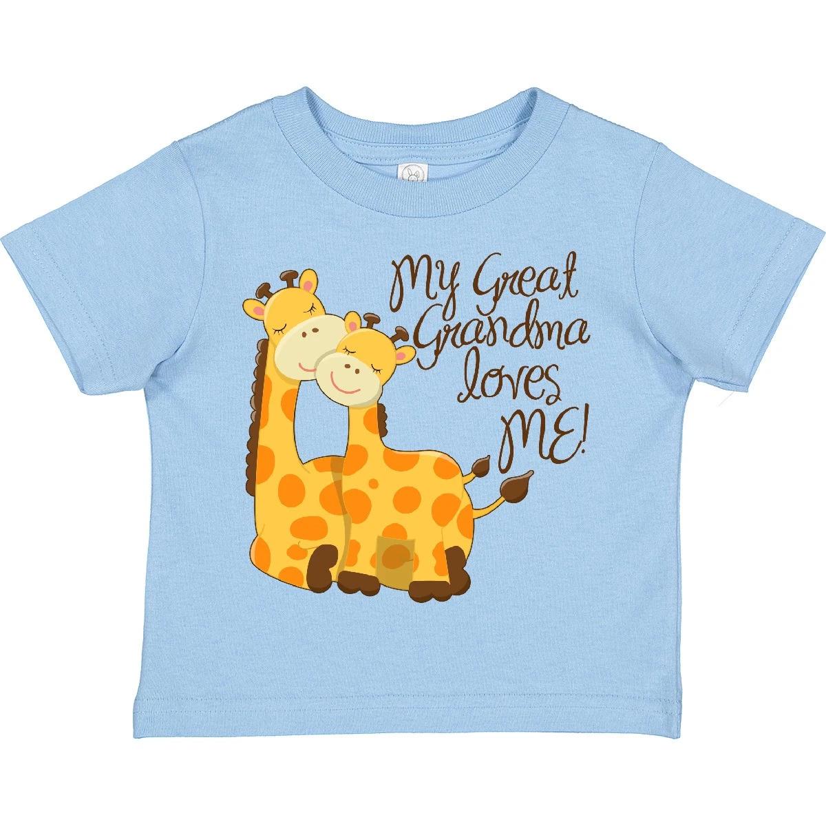 

Inktastic My Great Grandma Loves Me! Toddler kids boys T-Shirt Giraffe Loved By For Family 100