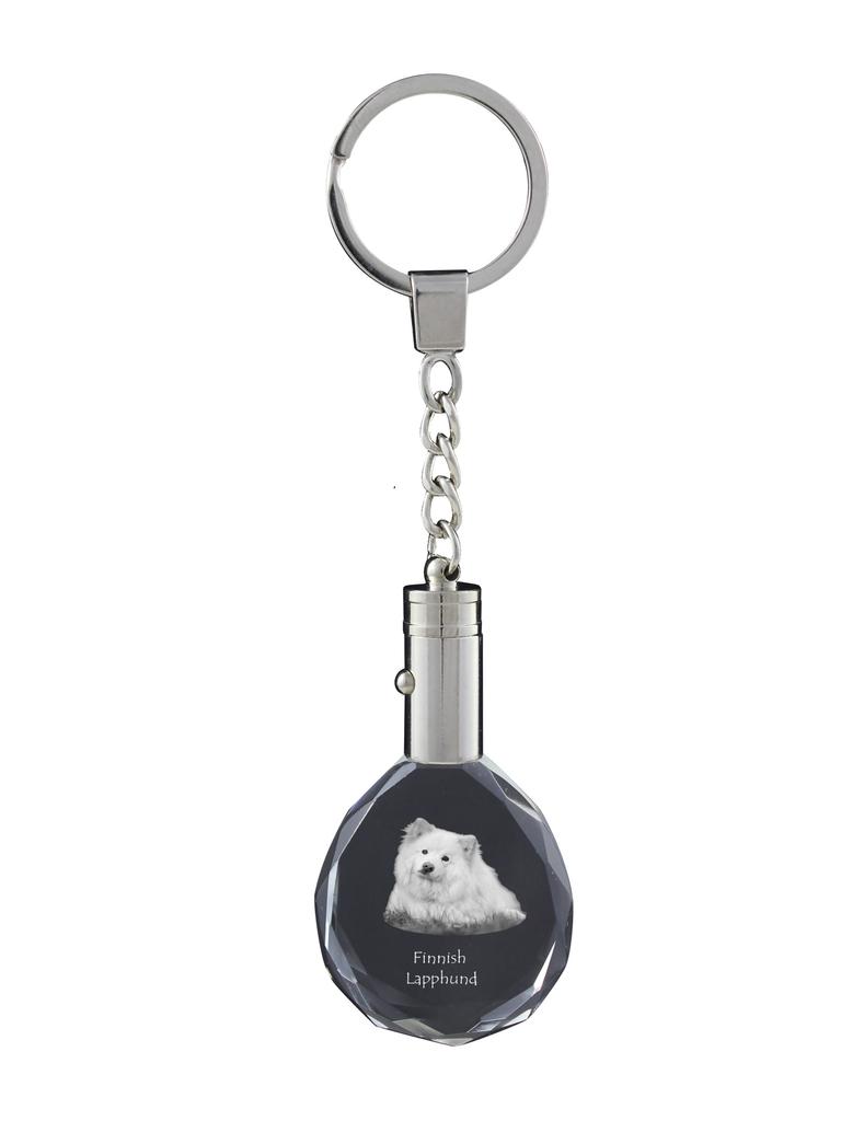 Finnish Lapphund, Finnish Lapponian Dog - Pendant with a Photo of a Dog, Crystal Key Ring In a Gift Box, a Unique Gift by Art-Dog