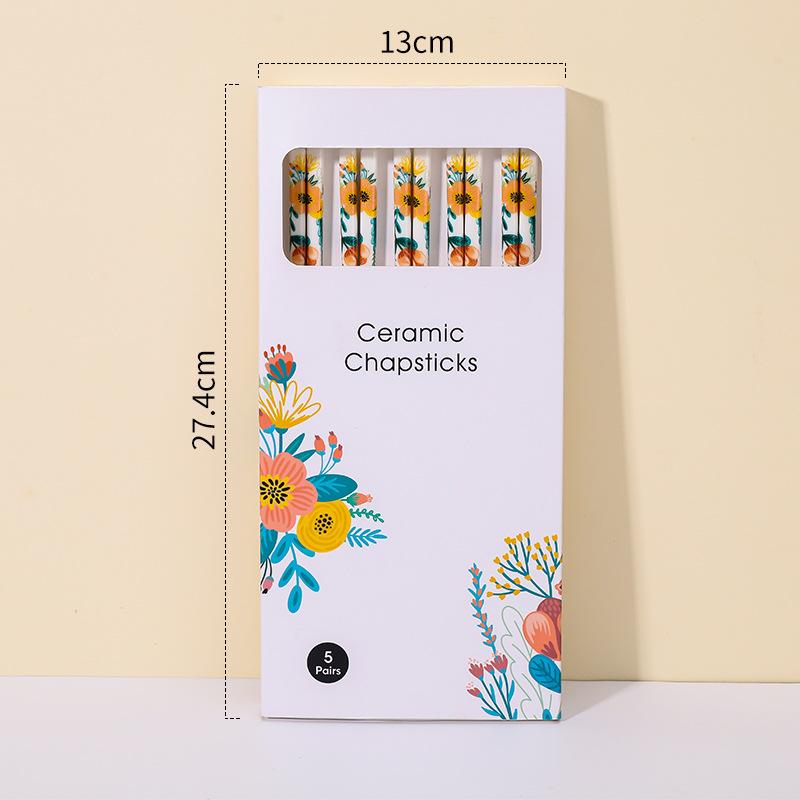 

5 пар керамических палочек для еды Милые Креативные Многоразовые Палочки для еды в китайском стиле Нескользящие Бытовая посуда Кухонные инструменты 2025 Новинка