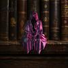 Gothic Style Collectibles 3D Printed Tabletop Figurine, Grim Reaper Sitting Statue, Unique Ornaments Spooky Sculpture for Garden or Bookshelf,