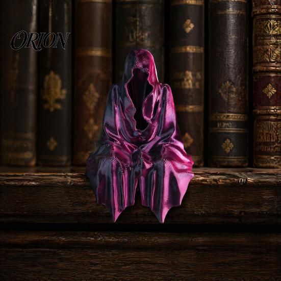 Gothic Style Collectibles 3D Printed Tabletop Figurine, Grim Reaper Sitting Statue, Unique Ornaments Spooky Sculpture for Garden or Bookshelf,