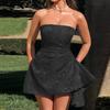 Women's Fashionable Print Round Neck Loose Short Sleeved Pocket Pullover Dress