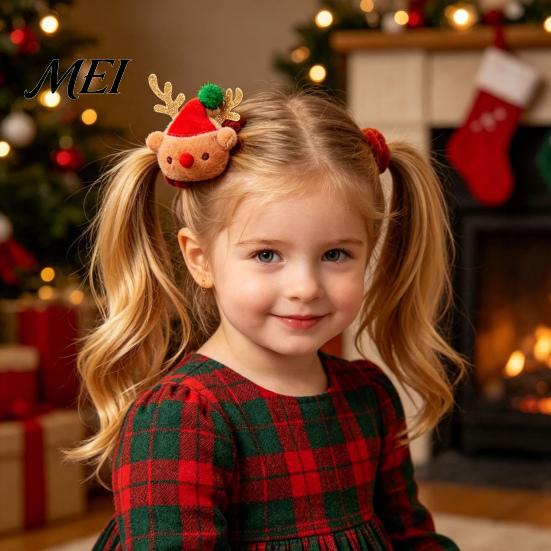 Soft Flannel Scrunchies for Christmas Party Hair Tie Girls, Scrunches with Reindeer/Christmas Tree/Gift/ Santa Exquisite Gift Sets Kids Claus Accents,