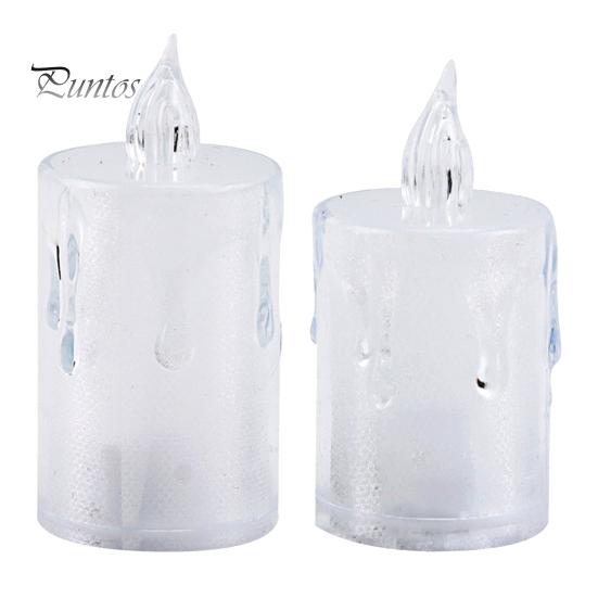 24 st genomskinlig elektronisk ljuslampa flimrande hög ljusstyrka Batteridriven stationär mini flamlöst ljus LED nattljus Födelsedagspresent