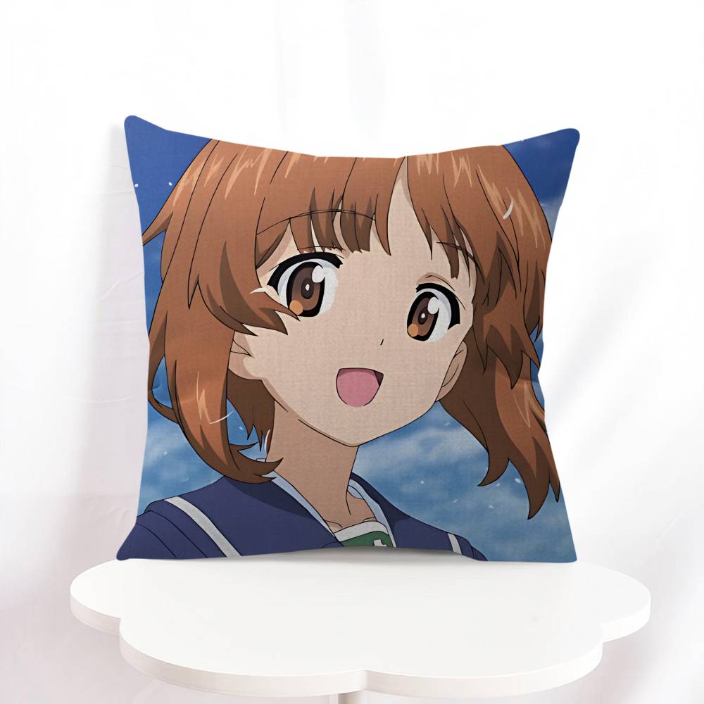 Girls Und Panzer Das Finale Omslag Med Kort Plyschtryck För Vardagsrum Soffdekoration Kuddfodral Örngott