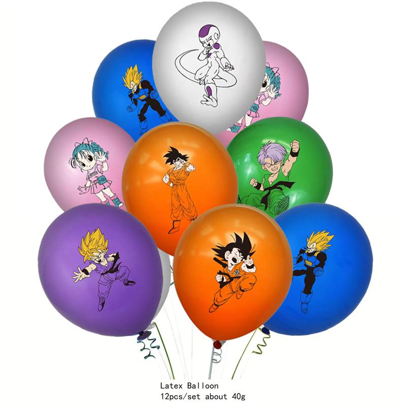 Dragonball Birthday Decoration Goku Stickers Balloons Disposable Tableware Tablecloth Straw Cup Plates Baby Shower Supplies Toy