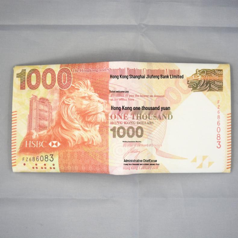 Unisexová krátká peněženka s kreativními vzory měn z různých zemí