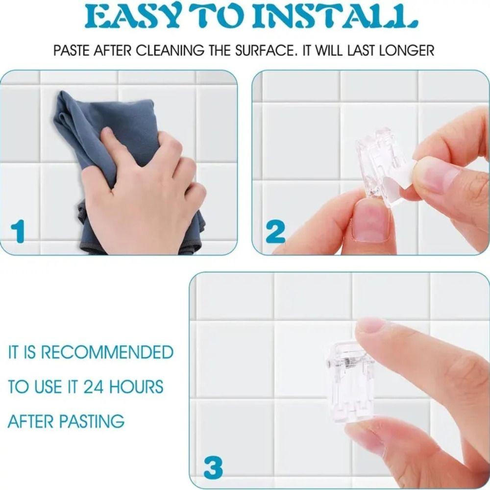 10pcs Plastic Wall Clips Small Spring Clips Self-Adhesive Clips  Poster Paper