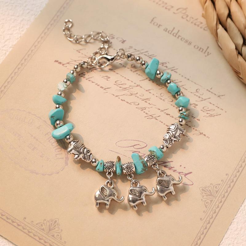 

1Pcs Retro ethnic style bracelet - Purple crystal butterfly pendant accessory