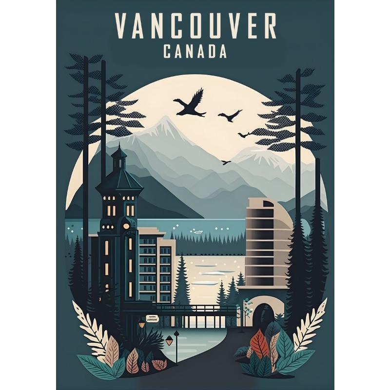 Kerry Vancouver Paris Santorini Kauai Amsterdam Bali Travel Poster Canvas Painting Prints Wall Art Picture for Living Room Decor