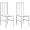 Dining Chairs, Set of 2, High Backrest, Slatted Frame, Pine Wood, 38.5 X 47.5 X 99 Cm, White