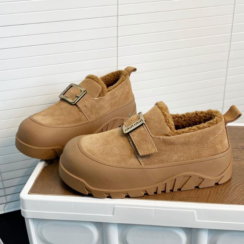 Leather Velvet Thick-soled Non-slip and Versatile All-inclusive New Shoes Women's Soft-soled Boken Women's Shoes