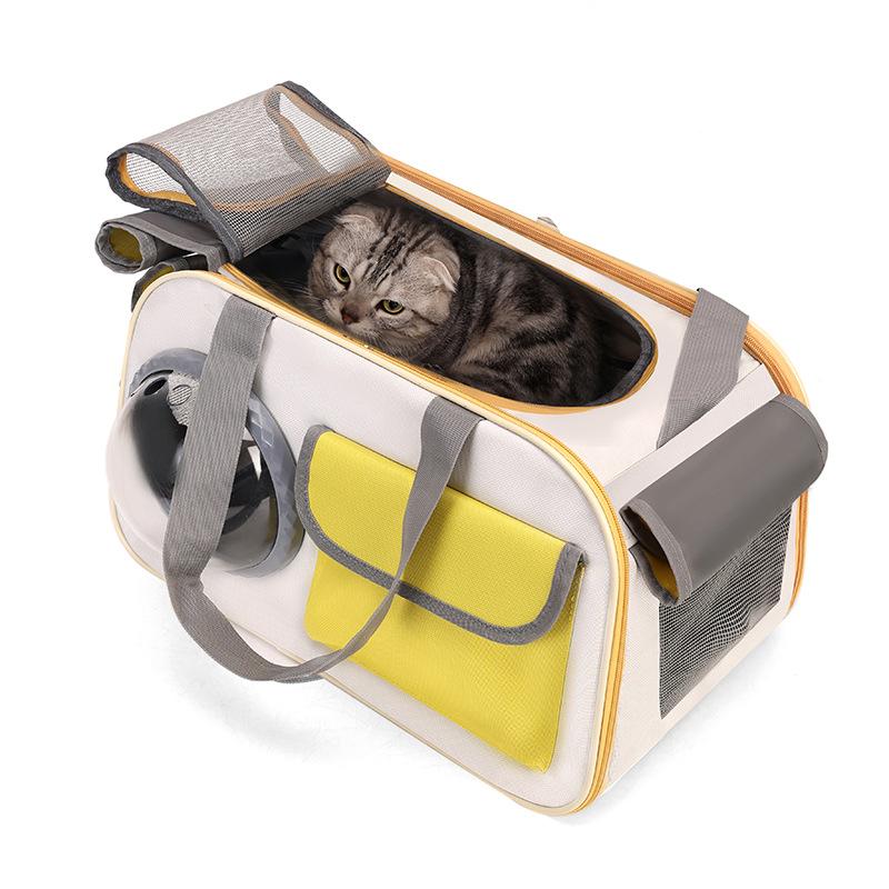 Geantă de animale de companie cu un umăr, argintie, nouă capsulă spațială pentru pisici, geantă de mare capacitate, pliabilă, portabilă, pentru excursii cu animale de companie