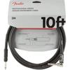 Fender Shielded Cable Professional Series Instrument Cable, Straight-Angle, 10', Black