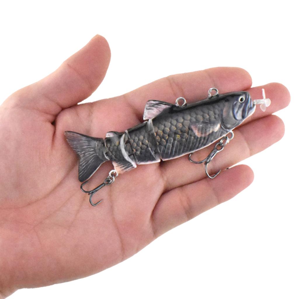 Isca Robótica Articulada de 4 Segmentos para Pesca nadadora, Recarregável por USB, com Luz LED, Wobbler, Acessório de Pesca