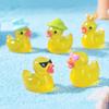 30Pcs Luminous Resin Mini Yellow Duckling Miniatures Doll House Glow-In-The-Dark Ducks Figurines For Diy Aquarium Garden Decor