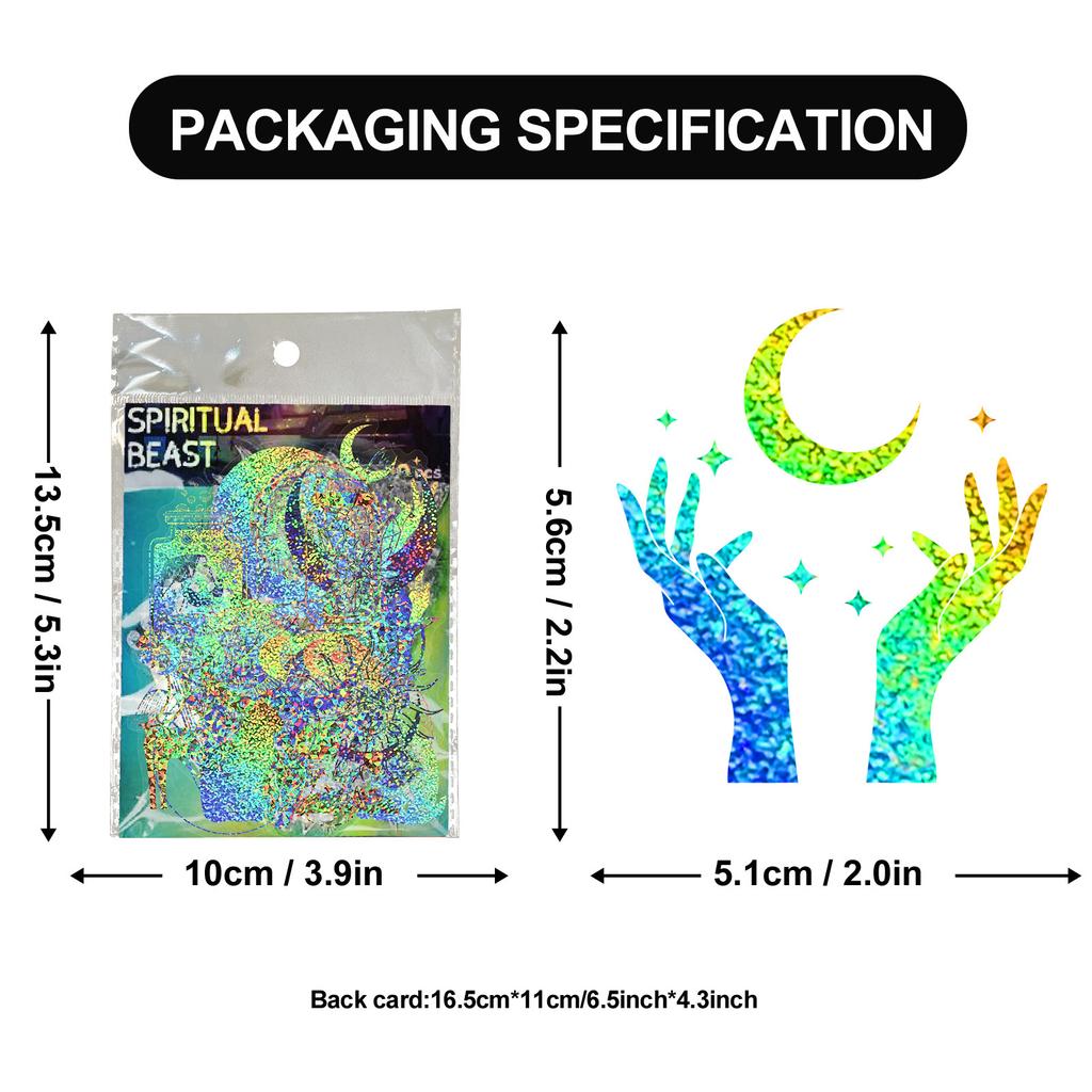 100 Laser Stickers Magic World Respect for Bikers Motorcycle Holographic Stickers