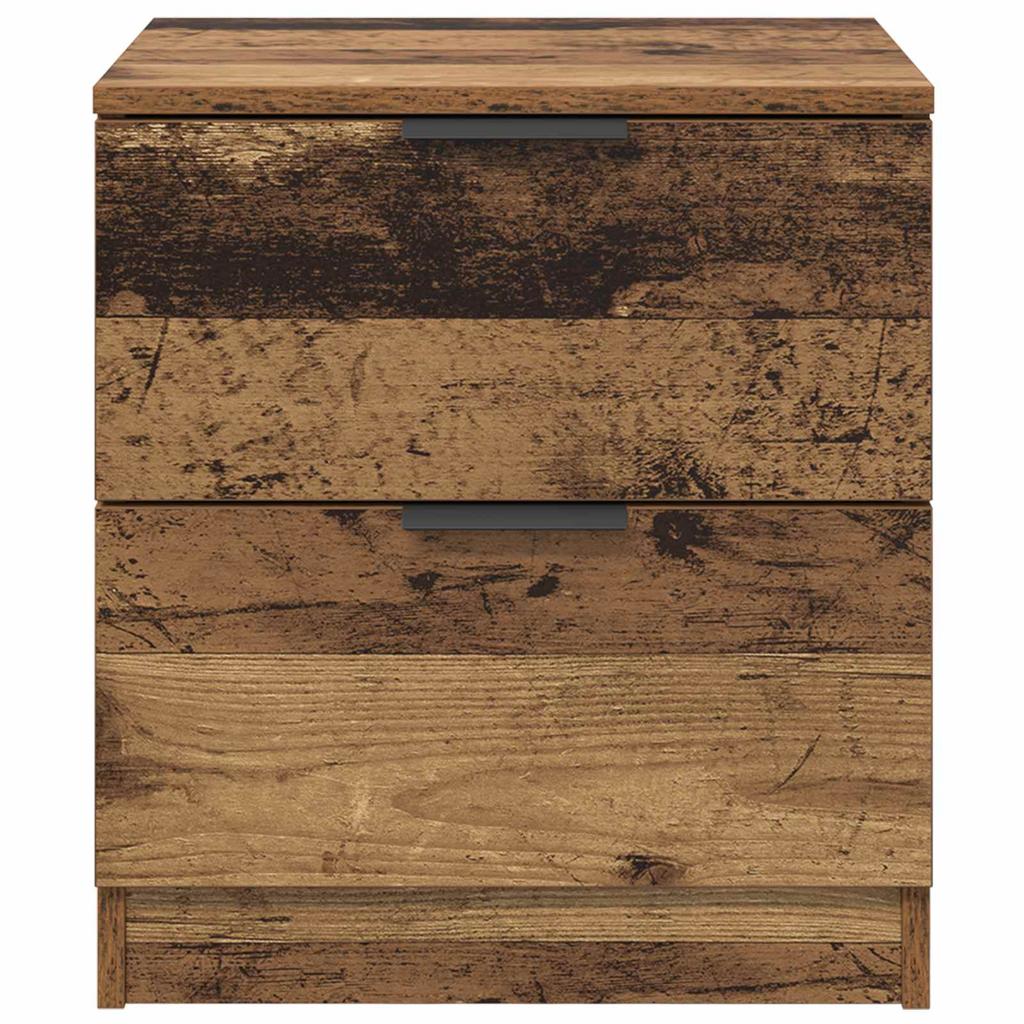 Nightstand Set of 2 Reclaimed Wood Look 45 X 39 X 50 Cm Engineered Wood