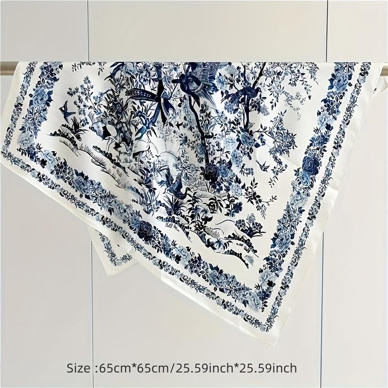 Novo Lenço Bandana Faixa de Cabeça Feminina Flores Vintage Luxo Verão Praia Quadrado Lenço de Algodão Bohemia Acessórios de Menina 2023