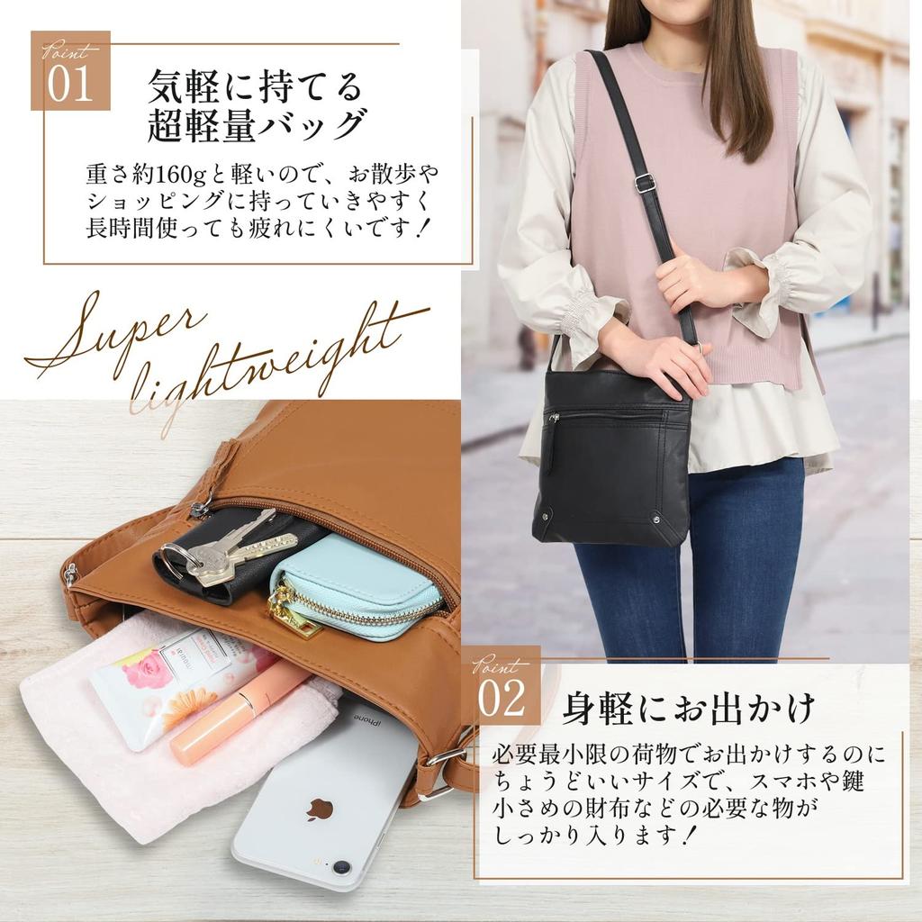 Fabram Damen Kleine Sacoche Umhängetasche, Kompakt und Leicht, Mini-Tasche (Kakaobraun)