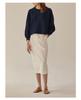Spring 2025 French Casual Cotton Sweater - Loose Fit, Short Lantern Sleeves for Women