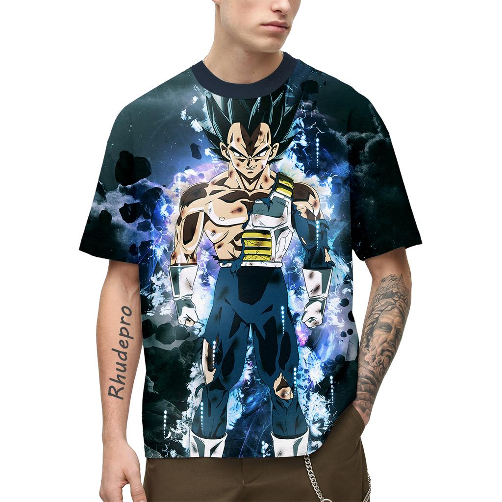 2024 Summer Men New Hot Anime Goku Vegeta All Over Print Cosplay Men Street T-Shirts Unisex Top Short Sleeve
