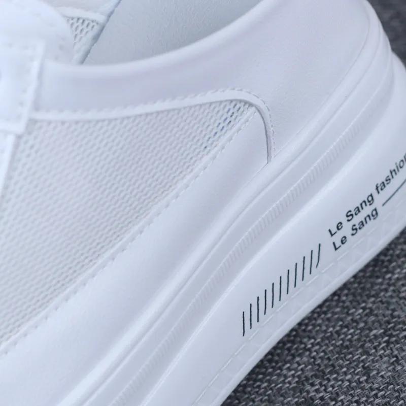 Fashion 2025 Spring and Summer Mesh White Shoes Baotou Half Slippers Women's Thick Bottom Increased 10CM Lazy Shoes White Sneakers