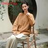 Casual Linen Shirt For Women With Mandarin Collar And Pockets Spring 2026