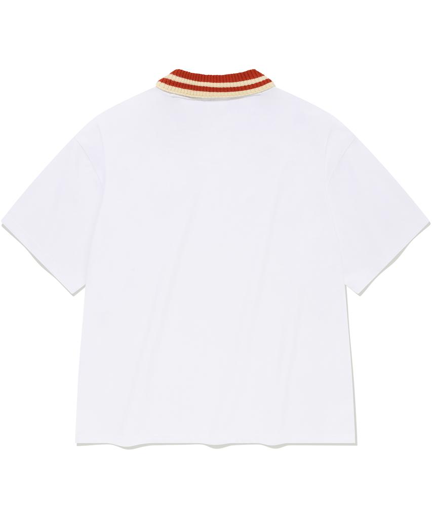COVERNAT Circle C Collar T-Shirt White