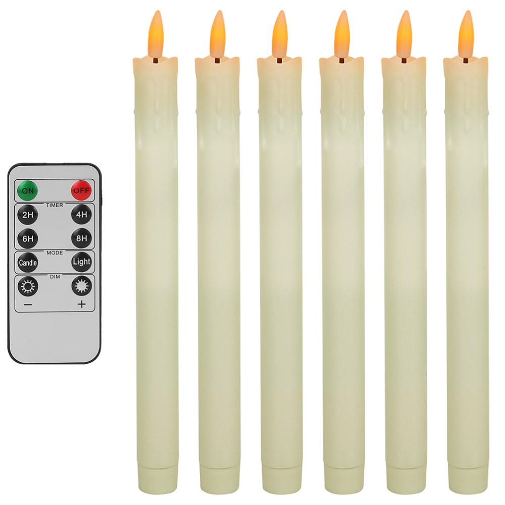Flickering Taper Led Candles with Remote Control and Timer Flameless LED Candlesticks 3D Flame Candles for Christmas Halloween