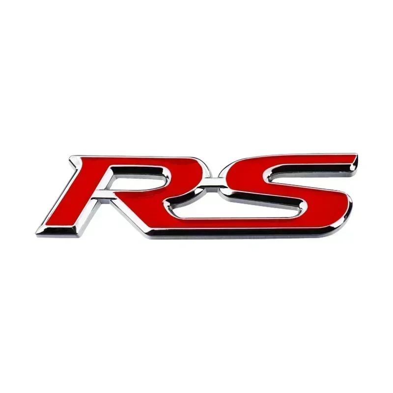 1pcs 3D Metal Car Letters Sticker RS Logo Sport Emblem Badge Auto Accessories