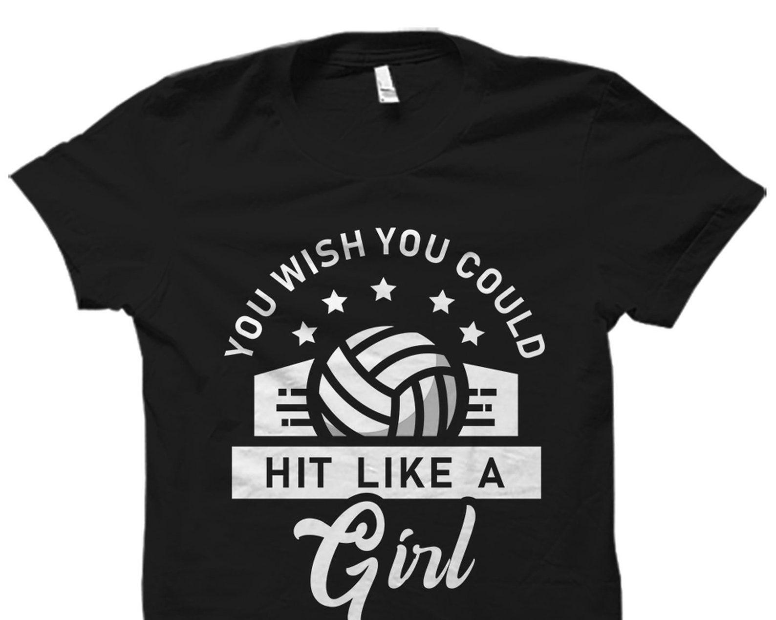 Volleyball Gift. Volleyball Player Shirt. Volleyball Coach Gift. Girls Volleyball Shirt. Gift For Volleyball Player. Hit Like A Girl #OS2352 S