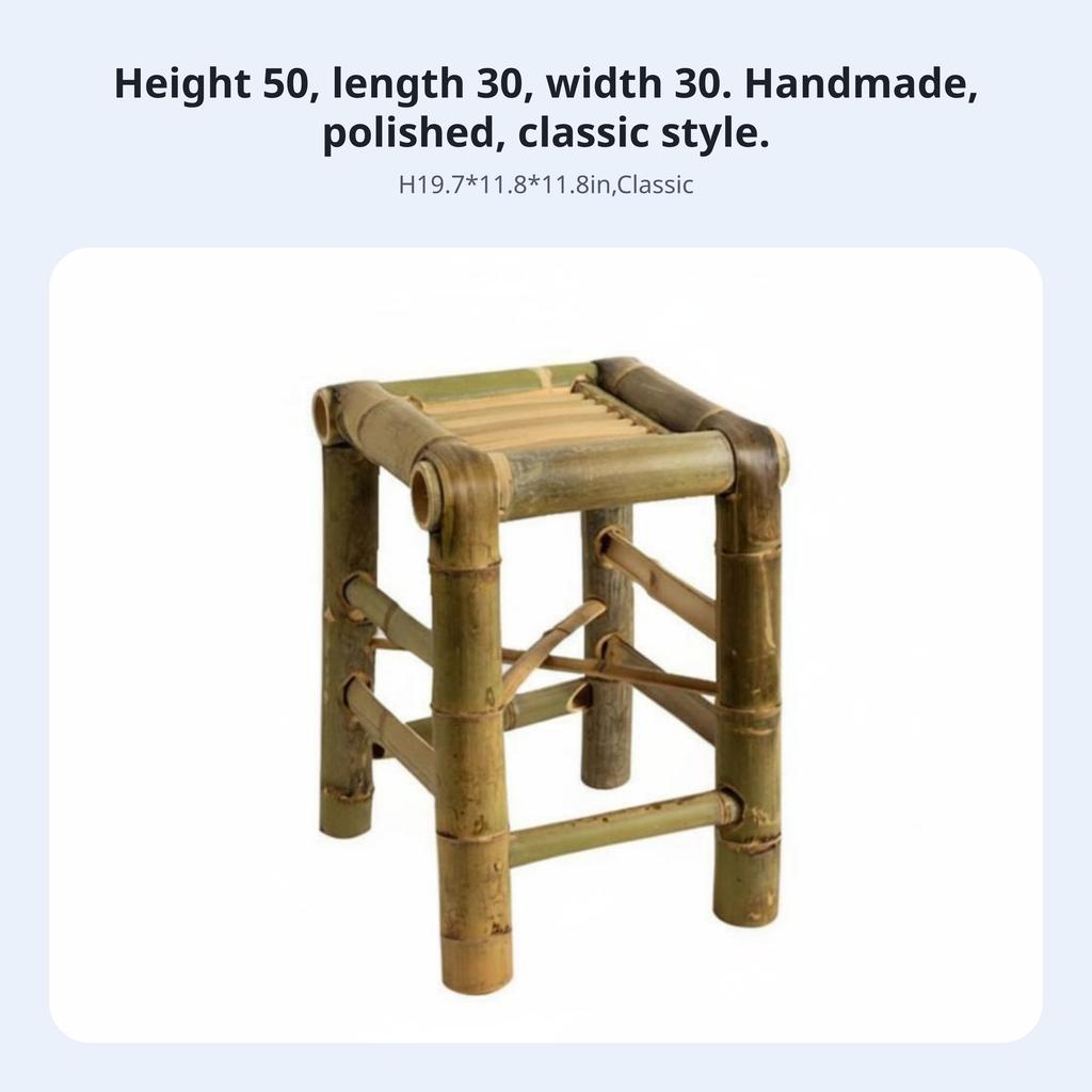 Quadratischer Bambus-Sitz Handgefertigt Niedriger Hocker Retro-Design Langlebig Für Heimdekorateure Kleine Kinder