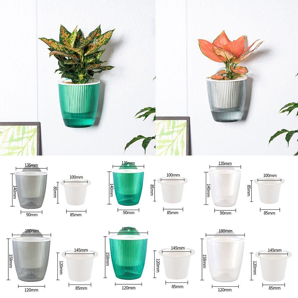 with Drainage Hole Self Watering Flower Pot for Indoor Outdoor Plants with Clear Saucer Reservoir Self Watering Planters