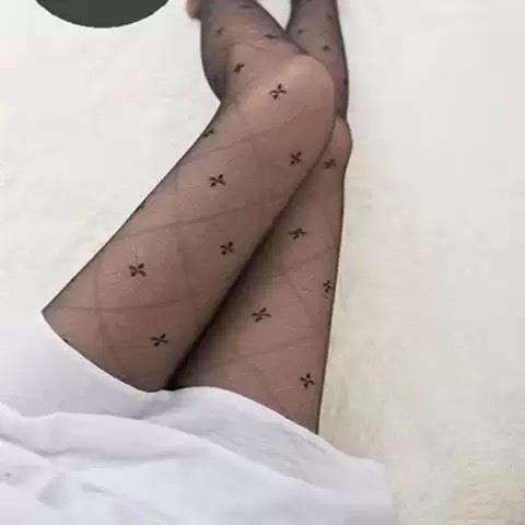Love White Stockings Women's Spring and Summer Thin Sweet Bow Jacquard Pantyhose Lolita Round Polka Dot Jk Black Silk