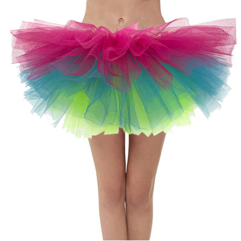 Tutu Running Skirt Mini Skirt 6-Layer Tulle Tulle Skirt Sexy Ballet Skirt Tiered Skirt Petticoat Fluffy Layered Tulle Tutu Skirt