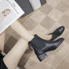 Fashion Round Toe Female Short Shoes Leather Booties Black Women's Ankle Boots On Promotion New In Offer Trend 2024 Hot Sale Fashion Pu