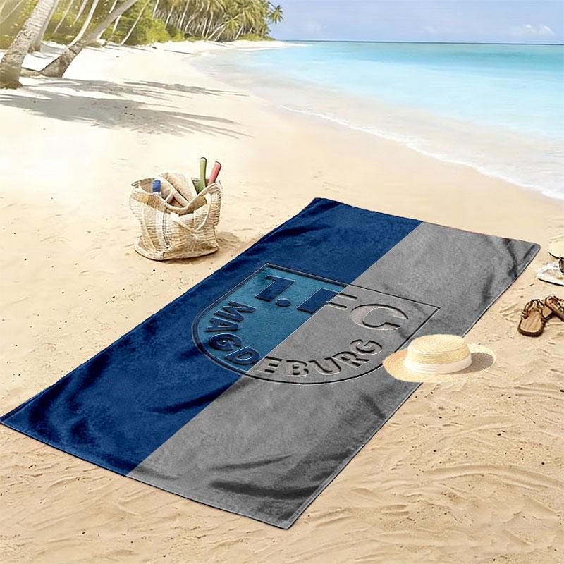 1. FC Magdeburg Print Beach Towel, Large Soft Quick Dry Towel for Beach Camping Swimming
